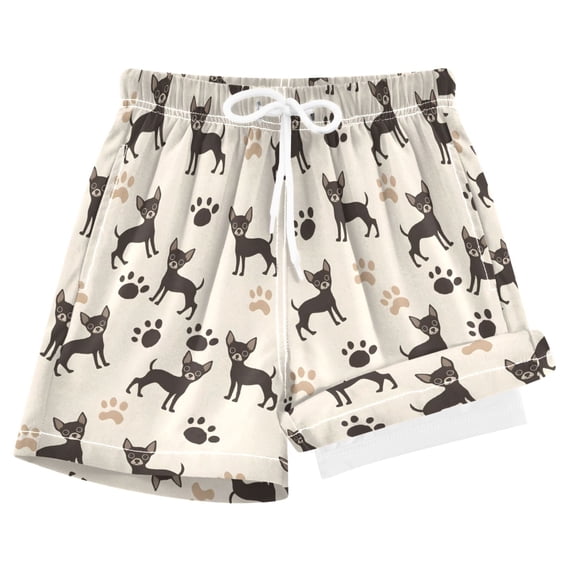 joogoo Cute Dogs Paws Boys Swim Trunks Beach Swimsuit Shorts Boxer 5-6T
