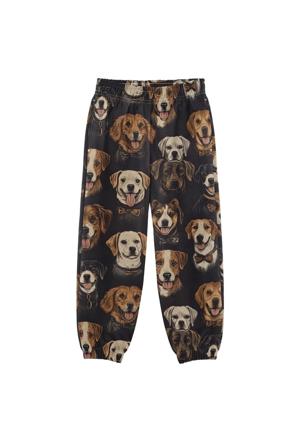 Cute Doodle Cartoon Dogs Boys' Sweatpants Jogger Pants 5-6Y