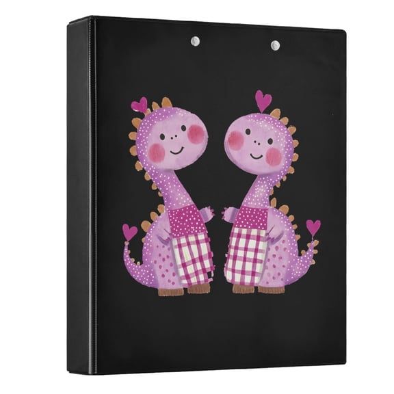 joogoo Cute Dragon Hardcover 3 Ring Binder 1.5" Round Rings Interior Pockets Binders Organizer 1 Pack