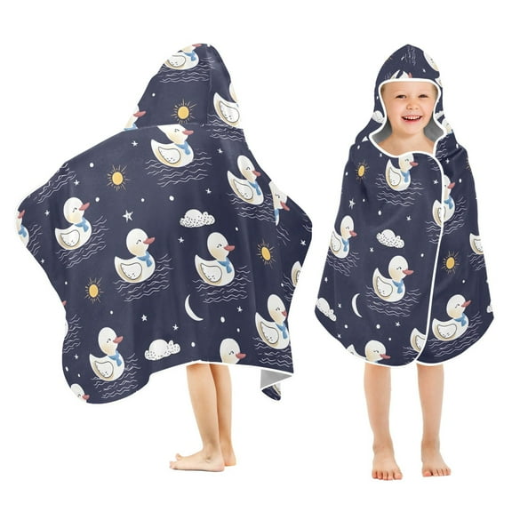 joogoo Cute Duck Cloud Sun Kids Hooded Beach Towel Baby Bath Towel 23.5"x50"