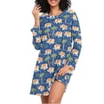 thumbnail image 1 of joogoo Cute Elephants Palm Trees Women's Long Sleeve Nightgown Sleepwear L, 1 of 8