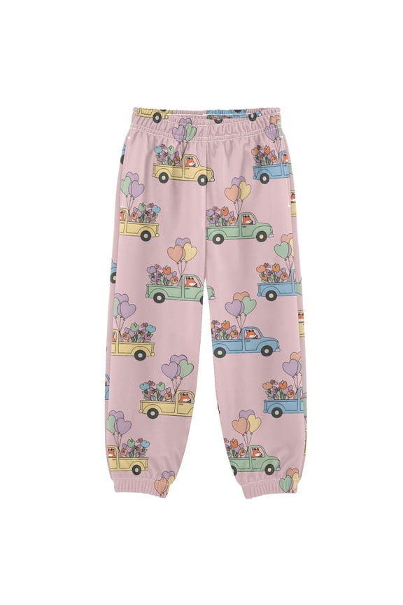 Cute Fox Driving Boys' Sweatpants Jogger Pants 7-8Y