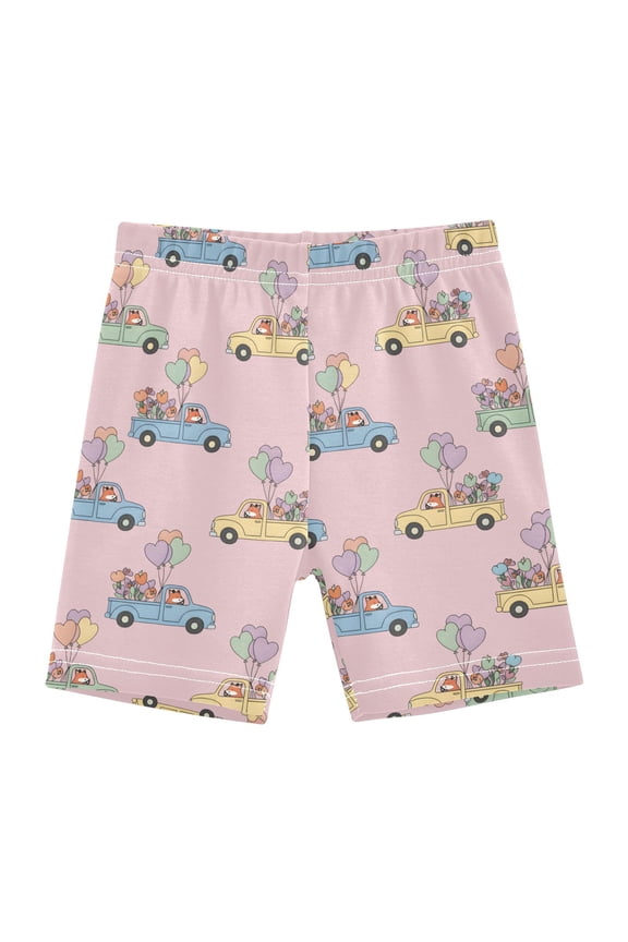 Cute Fox Driving Girls Lined Shorts Bike Dance Bottoms 6T