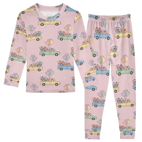 joogoo Cute Fox Driving Pajamas Set Long Sleeve Soft Cotton Sleepwear 2 Piece 24M