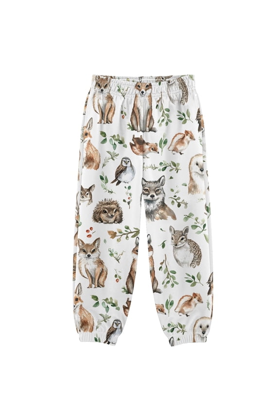 Cute Fox Owls Boys' Sweatpants Jogger Pants 9-10Y