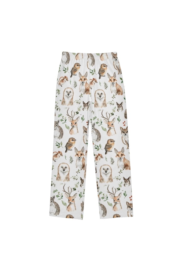 Cute Fox Owls Pajama Pants Pj Bottoms Sleepwear Lounge M