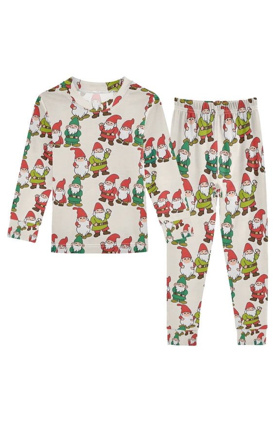 Cute Gnomes 2 Piece Long Sleeve Tee and Pants Cotton Pajama Set 6Y
