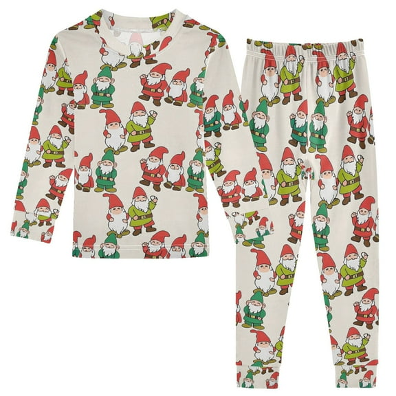 joogoo Cute Gnomes 2 Piece Long Sleeve Tee and Pants Cotton Pajama Set 8Y