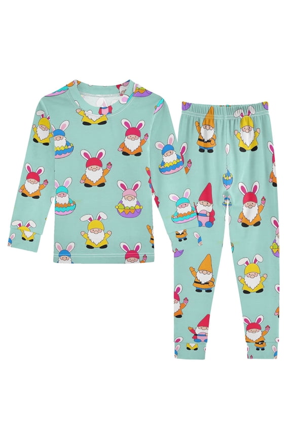 Cute Gnomes Pajamas Set Long Sleeve Soft Cotton Sleepwear 2 Piece 24M