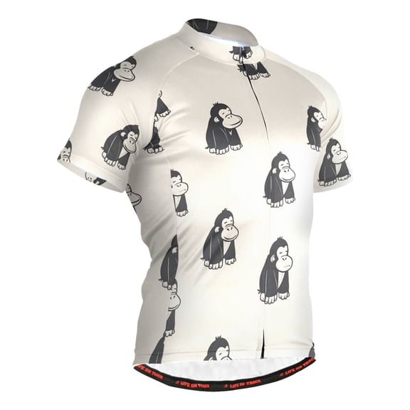 joogoo Cute Gorilla Pattern Men's Cycling Jerseys Mountain Bike Short Sleeve Tops L