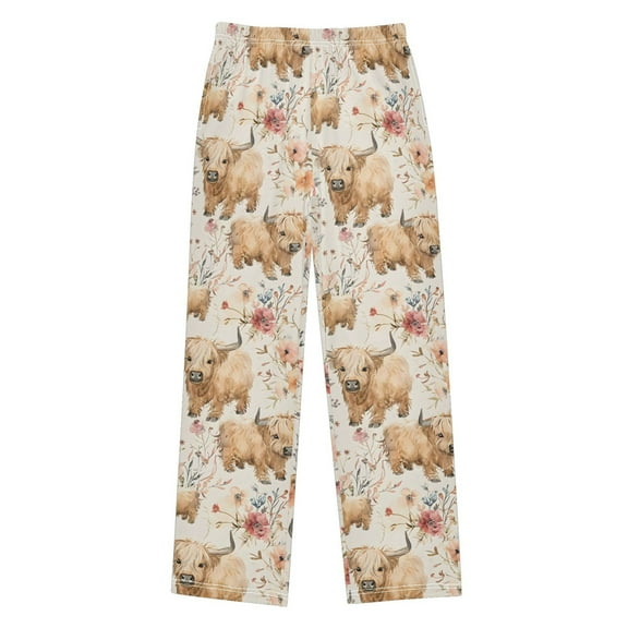 joogoo Cute Highland Cows Pajama Pants Pj Bottoms Sleepwear Lounge L