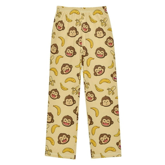 joogoo Cute Monkey Banana Pajama Pants Pj Bottoms Sleepwear Lounge L