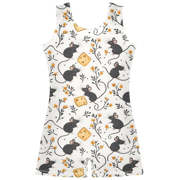 joogoo Cute Mouse Rat Pattern Girls Leotards Gymnastics Tumbling Outfit Biketard Unitard 2-3Years
