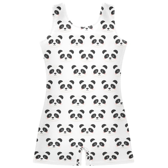 joogoo Cute Panda Cartoon Pattern Girls Leotards Gymnastics Tumbling Outfit Biketard Unitard 3-4Years
