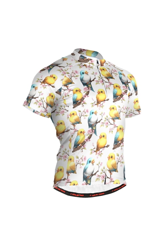 Cute Parrot Birds Men's Cycling Jerseys Mountain Bike Short Sleeve Tops S