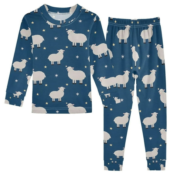joogoo Cute Sheeps 2 Piece Long Sleeve Tee and Pants Cotton Pajama Set 6Y