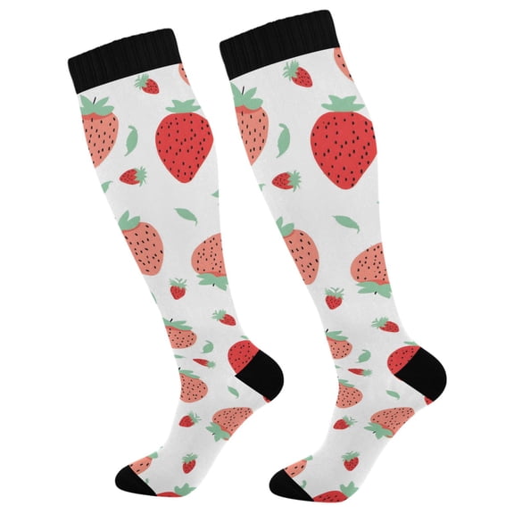 joogoo Cute Strawberry Socks Women Men Knee High Sock