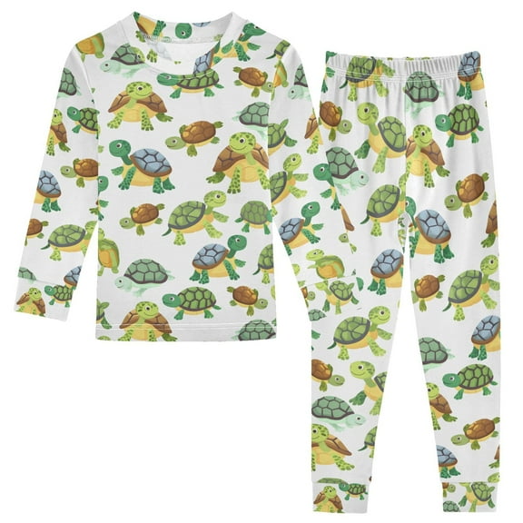 joogoo Cute Turtles 2 Piece Long Sleeve Tee and Pants Cotton Pajama Set 5Y