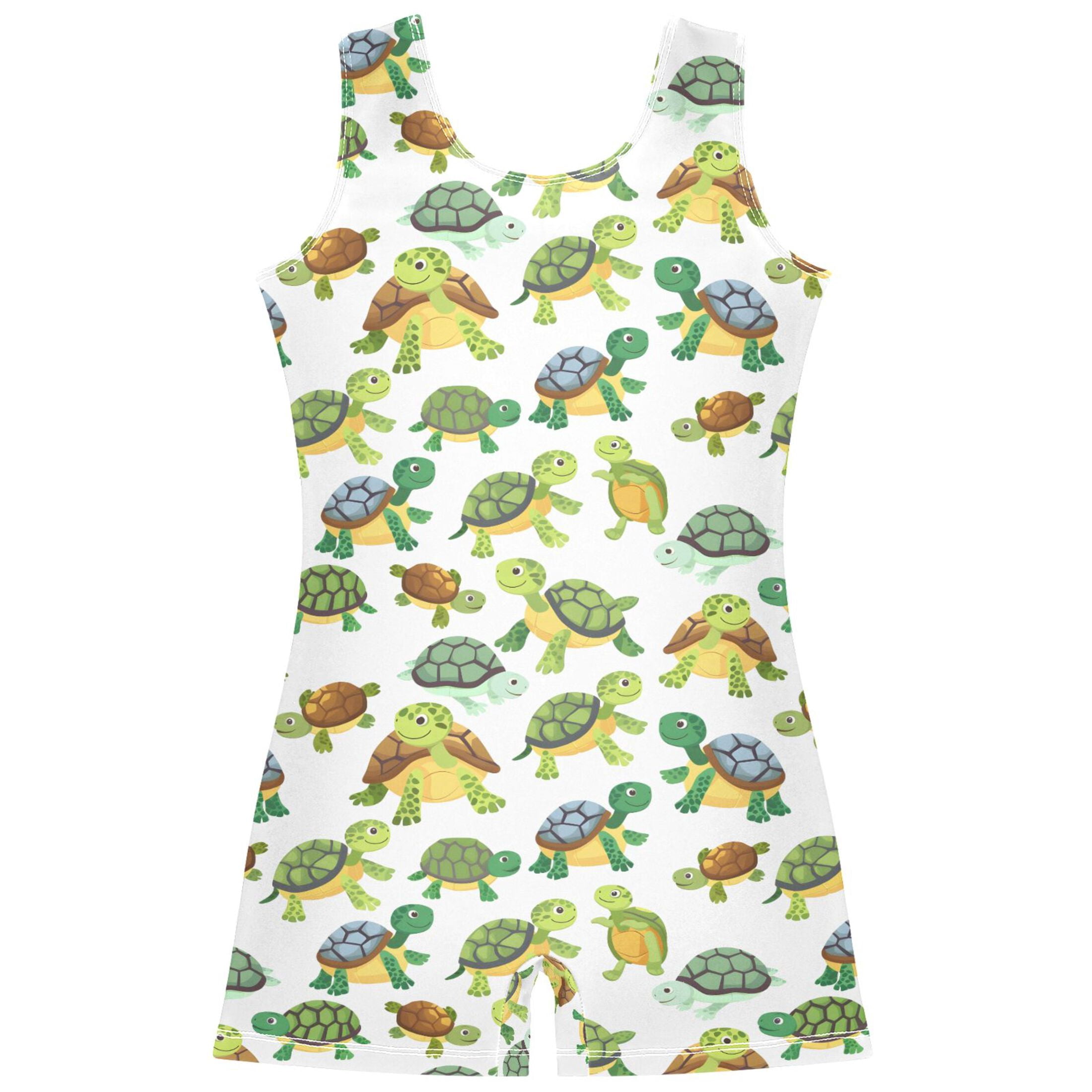 Turtle Tumbling joogoo Cute Turtles Pattern Girls Leotards Gymnastics Tumbling Outfit ...