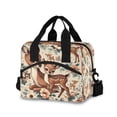 thumbnail image 1 of joogoo Cute Vintage Deers Flowers Insulated Lunch Bags Reusable Cooler Box with Shoulder Strap, 1 of 6