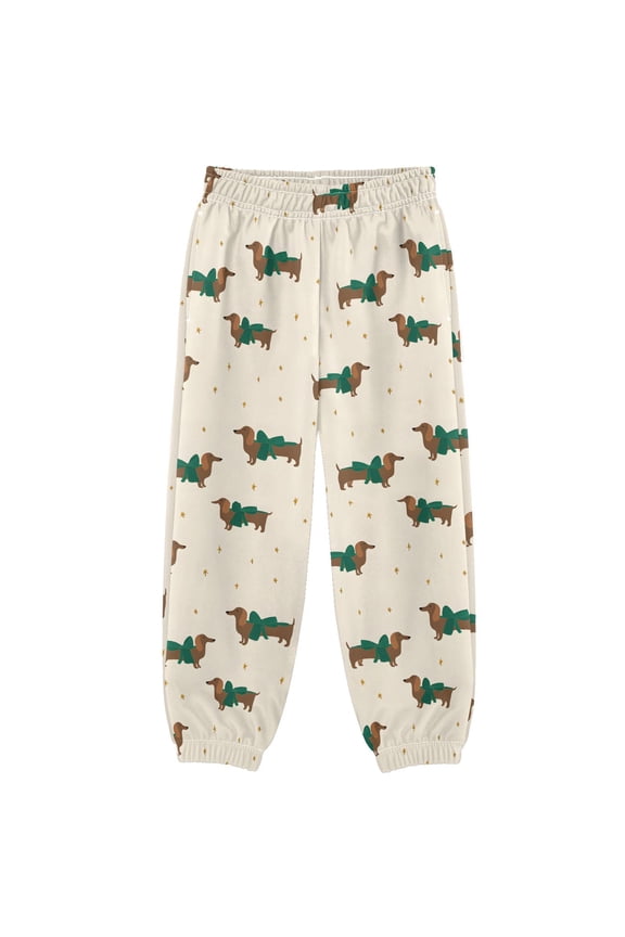 Dachshund Dog with Bows Boys' Sweatpants Jogger Pants 7-8Y