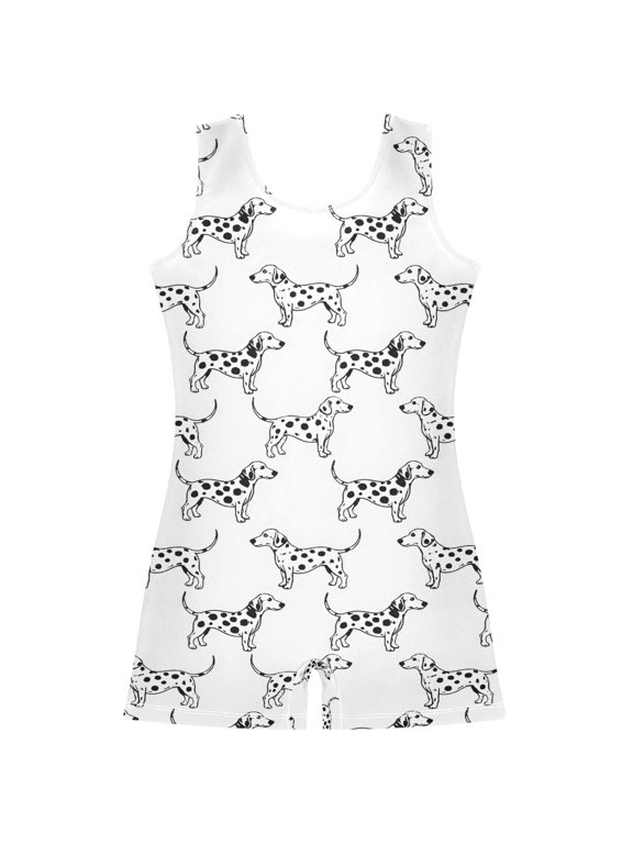 Dalmatian Dogs Pattern Girls Leotards Gymnastics Tumbling Outfit Biketard Unitard 2-3Years