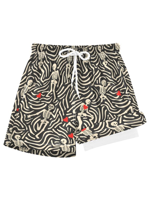 Dancing Skeletons Boys Swim Trunks Beach Swimsuit Shorts Boxer 5-6T