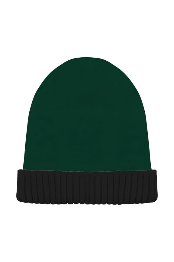 Dark Green Paint Beanie Hats Men Women Cuffed Skull Cap Winter Warm Knit Thick Beanies