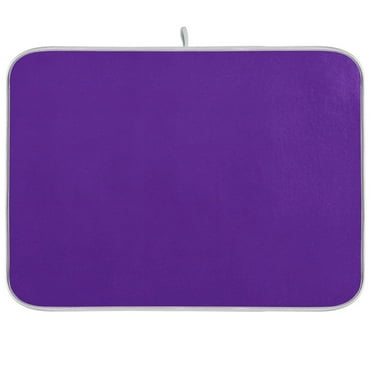 joogoo Dark Purple Dish Drying Mat Kitchen Counter Absorbent Drying Pad 18x24 in Drainer Rack