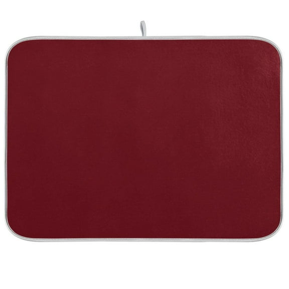 joogoo Dark Red Dish Drying Mat Kitchen Counter Absorbent Drying Pad 18x24 in Drainer Rack