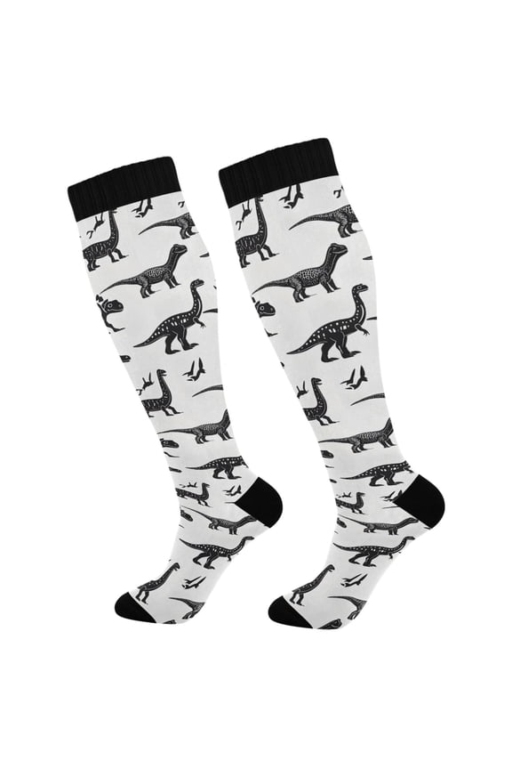 Dinosaurs Socks Women Men Knee High Sock