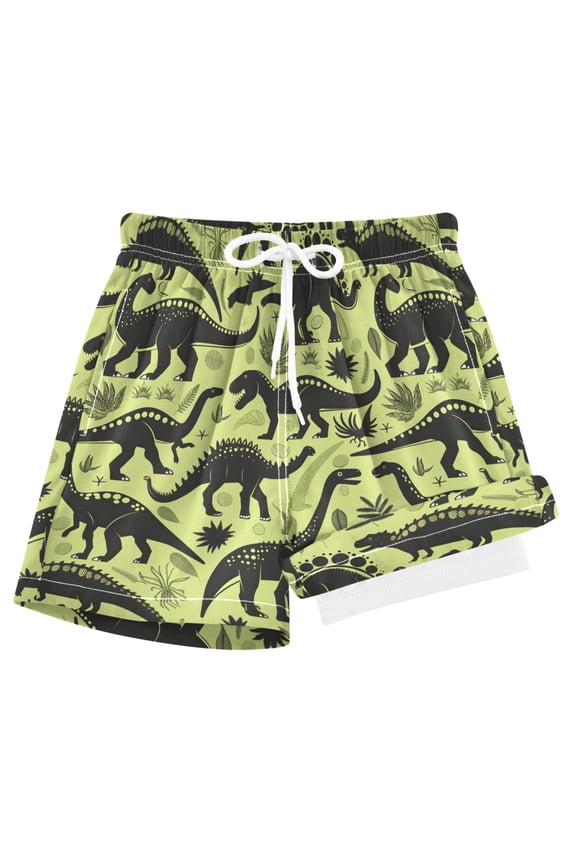 Dinosaurs Forest Boys Swim Trunks Beach Swimsuit Shorts Boxer 4T
