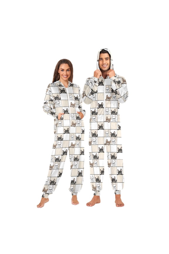 Dog Probe Pattern Unisex Adults Onesies Pajamas Jumpsuits XL