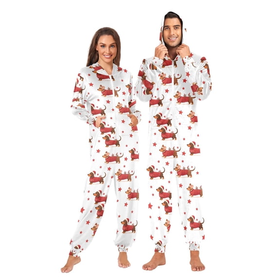 joogoo Dog Star Christmas Unisex Adults Onesies Pajamas Jumpsuits L