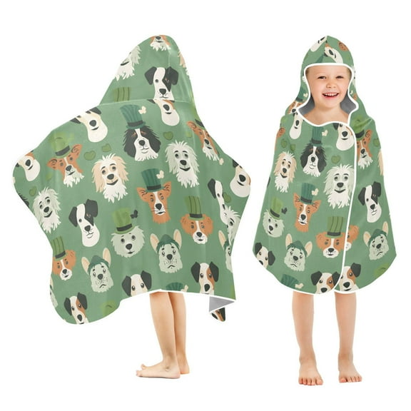 joogoo Dog with Hat Kids Hooded Beach Towel Baby Bath Towel 23.5"x50"