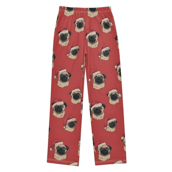 joogoo Dog with Santa Hat Pajama Pants Pj Bottoms Sleepwear Lounge XL