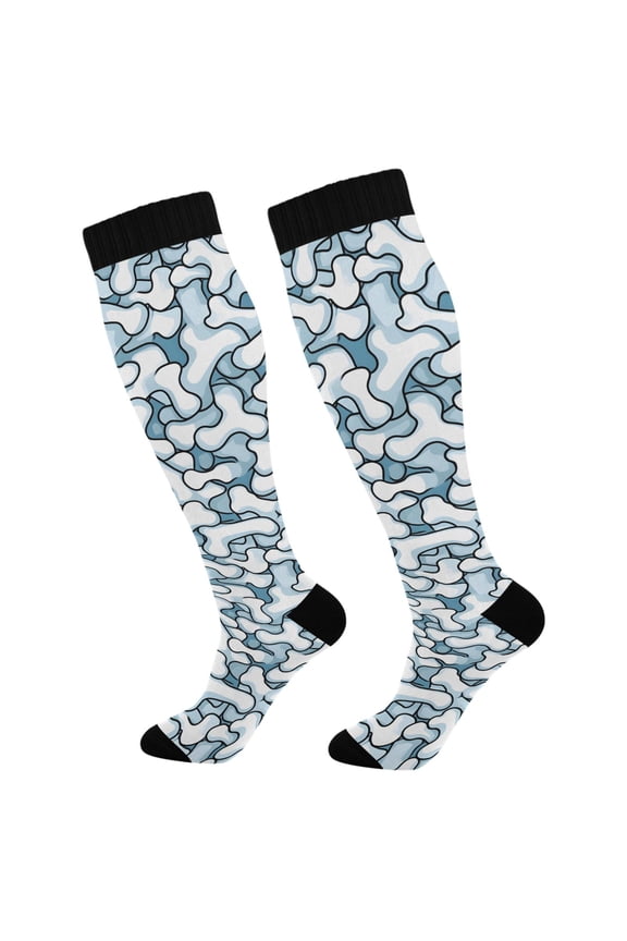 Dogs Bones Socks Women Men Knee High Sock