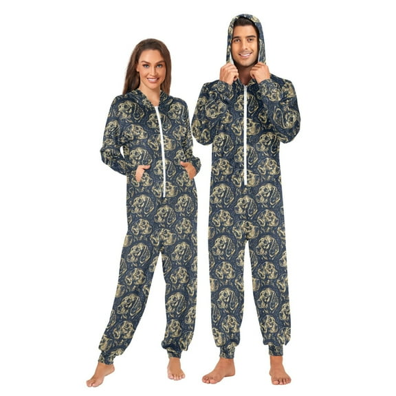joogoo Doodle Cute Dogs Unisex Adults Onesies Pajamas Jumpsuits L