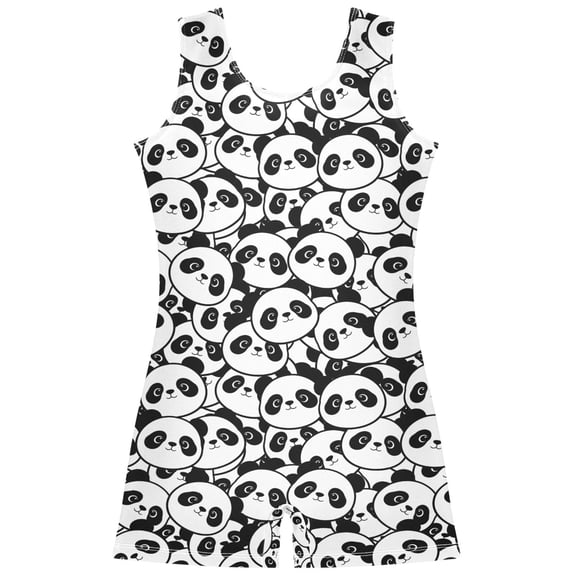 joogoo Doodle Pandas Pattern Girls Leotards Gymnastics Tumbling Outfit Biketard Unitard 3-4Years