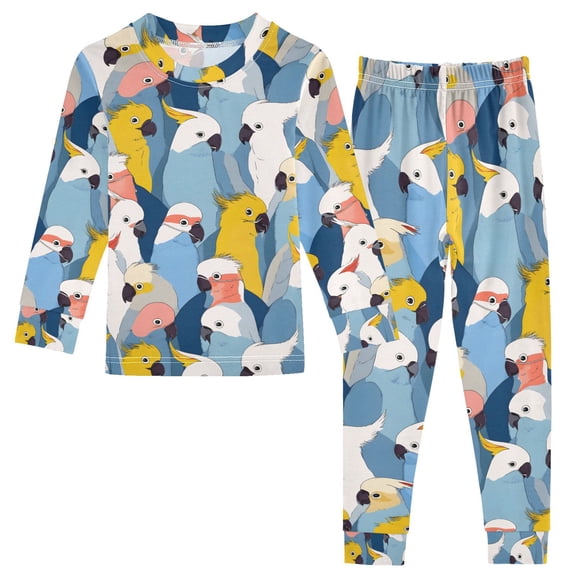 joogoo Doodle Parrot-p3 2 Piece Long Sleeve Tee and Pants Cotton Pajama Set 4T