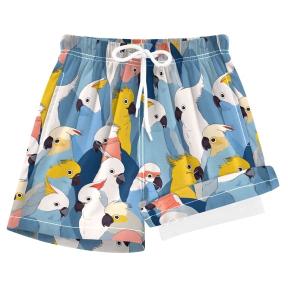joogoo Doodle Parrot-p3 Boys Swim Trunks Beach Swimsuit Shorts Boxer 8Y