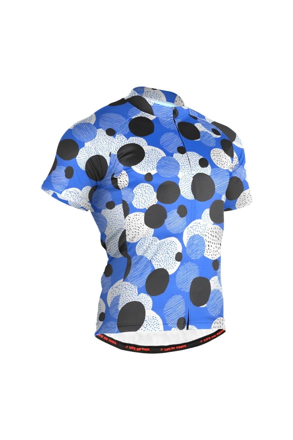 Dots Blue Pattern Men's Cycling Jerseys Mountain Bike Short Sleeve Tops S