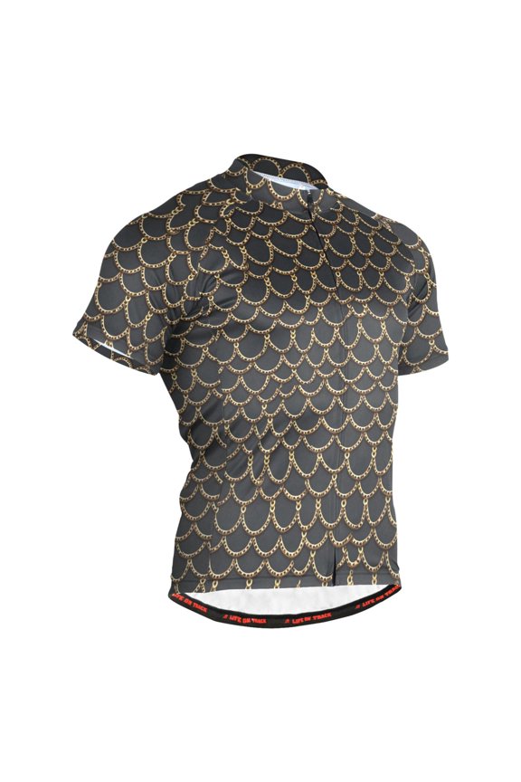 Dragon Scales Black Pattern Men's Cycling Jerseys Mountain Bike Short Sleeve Tops L