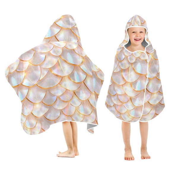 joogoo Dragon Scales Kids Hooded Beach Towel Baby Bath Towel 23.5"x50"