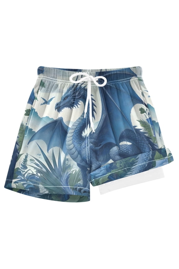 Dragon on Mountain Boys Swim Trunks Beach Swimsuit Shorts Boxer 8Y