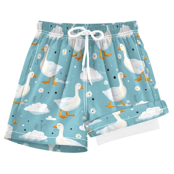 joogoo Duck Floral Boys Swim Trunks Beach Swimsuit Shorts Boxer 7Y