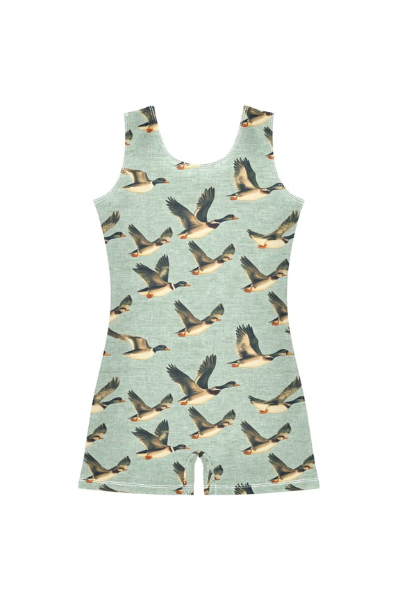 Ducks Flying Pattern Girls Leotards Gymnastics Tumbling Outfit Biketard Unitard 2-3Years