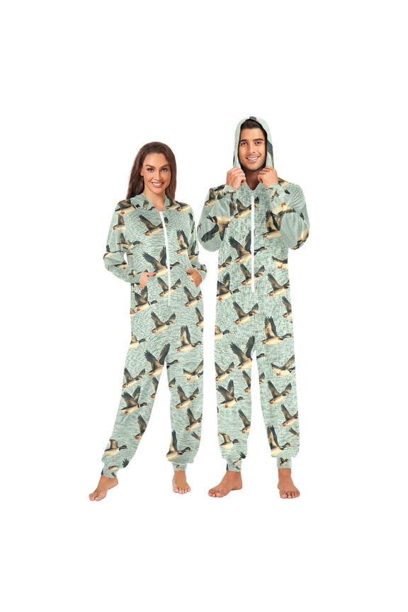 Ducks Flying Unisex Adults Onesies Pajamas Jumpsuits L