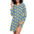 thumbnail image 1 of joogoo Ducks on Wavy Women's Long Sleeve Nightgown Sleepwear S, 1 of 8