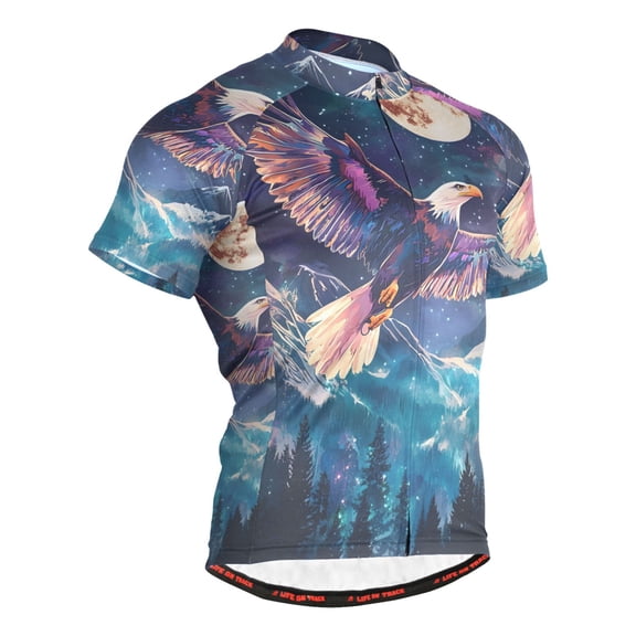 joogoo Eagle Starry Night Men's Cycling Jerseys Mountain Bike Short Sleeve Tops 2XL